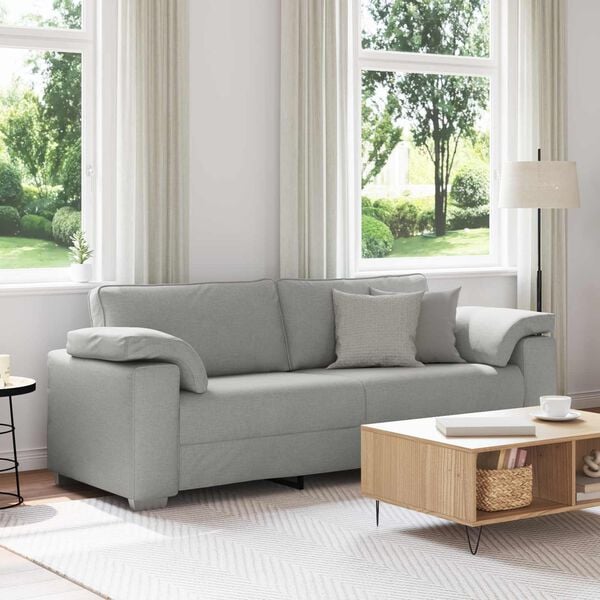 vidaXL Sofa Cloud Grey 219 x 77 x 82 cm Fabric