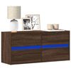 vidaXL TV Wall Cabinet with LED Lights Brown Oak 100x31x45 cm