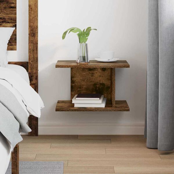 vidaXL Bedside Table Smoked Oak 40 x 30 x 25 cm Engineered Wood