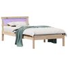 vidaXL Bed Frame with Headboard Brown 90 x 200 cm Solid Pine Wood