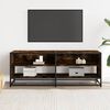 vidaXL TV Cabinet Smoked Oak 120.5x40x46 cm Engineered Wood and Metal