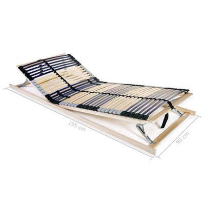 vidaXL Slatted Bed Base with 42 Slats 7 Zones 90x200 cm