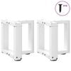 vidaXL Coffee Table Legs T-Shaped&nbsp;2 pcs White 30x25x(30-31) cm Steel