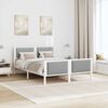 vidaXL Bed Frame with Headboard Light Grey 135 x 190 cm Fabric