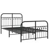 vidaXL Metal Bed Frame without Mattress with Footboard Black 120x190cm