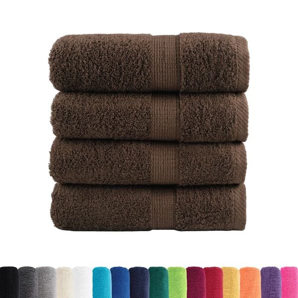 vidaXL Premium Guest Towels "SOLUND" 4 pcs Brown 30x50 cm 600 gsm