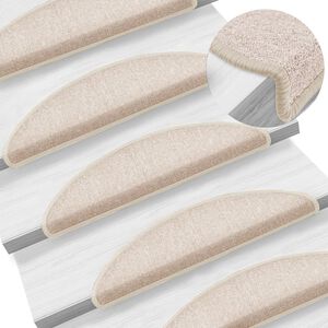 vidaXL Stair mats 15 pcs 56 x 17 x 3 cm Non-Slip Taupe