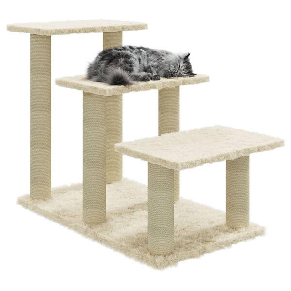 vidaXL Cat Tree with Sisal Scratching Posts Cream 50.5 cm