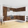 vidaXL 14 Piece Kitchen Cabinet Set Lucca Smoked Oak Engineered Wood