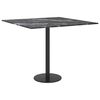 vidaXL Table Top Black 50x50 cm 6 mm Tempered Glass with Marble Design