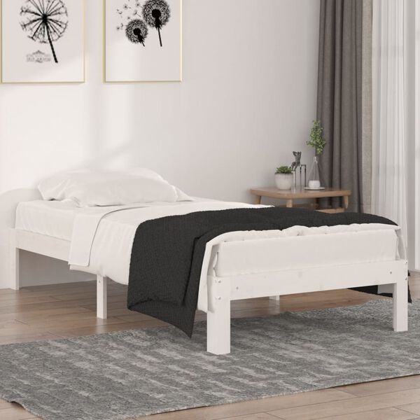 vidaXL Bed Frame without Mattress White 90x190cm Single