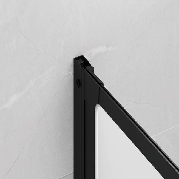 vidaXL Shower Screen Folding Black 132 x 2 x 140 cm Aluminium and PP