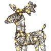vidaXL Reindeer Pull Sleigh Warm White 53 x 28 x 33 cm Rattan