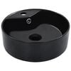 vidaXL Wash Basin with Overflow 36x13 cm Ceramic Black
