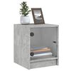 vidaXL Bedside Cabinet with Glass Door Concrete Grey 35x37x42 cm