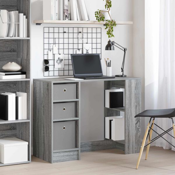 vidaXL Desk with Drawer Grey Sonoma 100 x 40 x 75 cm Engineered Wood