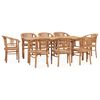 vidaXL 9 Piece Garden Dining Set Solid Teak Wood