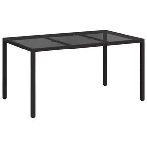 vidaXL Garden Table Black 150 x 90 x 75 cm Poly Rattan