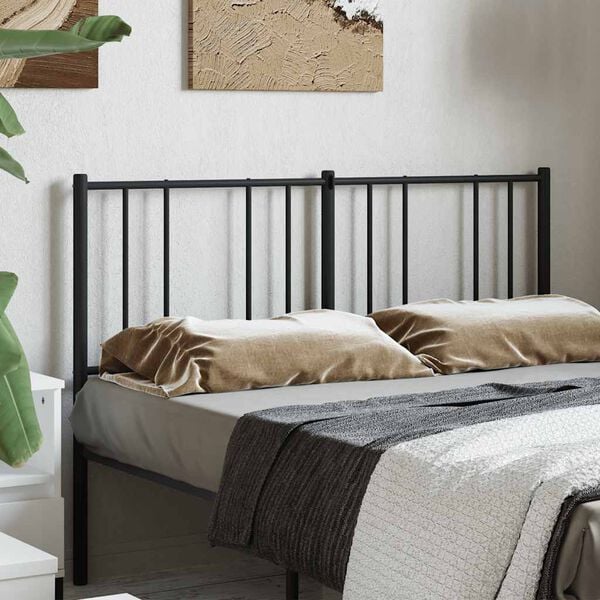 vidaXL Metal Replace Headboard Black 160 cm