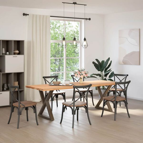 vidaXL Dining Table Legs 2 pcs Natural Steel 70x(72-73.3) cm Steel