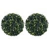 vidaXL Artificial Boxwood Balls with LED Lights 2 pcs Green 45 cm
