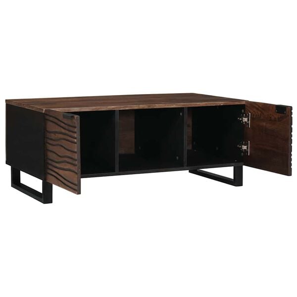 vidaXL Coffee Table Brown and Black 100 x 54 x 40 cm Solid Acacia wood