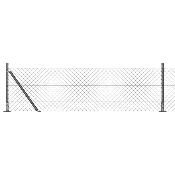 vidaXL Fence Post Grey 25 x 0.4 m (40 x 40 mm mesh) Steel and PVC