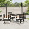 vidaXL Garden Dining Set 5 pcs Black Poly Rattan