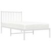 vidaXL Metal Bed Frame without Mattress with Headboard White 90x190cm