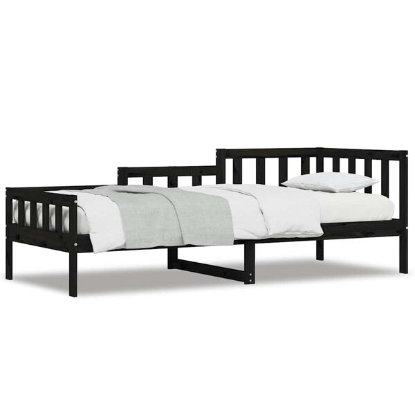 vidaXL Day Bed without Mattress Black 80x200 cm Solid Wood Pine