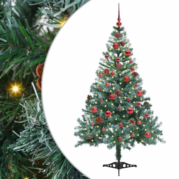 vidaXL Artificial Christmas Tree with Stand Green 150 cm PVC and Steel
