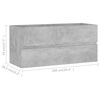 vidaXL 2 Piece Bathroom Furniture Set Concrete Grey Engineered Wood