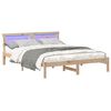 vidaXL Bed Frame with Headboard Brown 140 x 200 cm Solid Pine Wood
