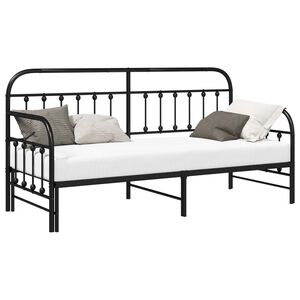 vidaXL Daybed Frame Black 80 x 200 cm Powder-Coated Steel