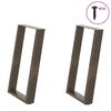 vidaXL Dining Table Legs U-Shaped 2 pcs Natural Steel 50x(72-73) cm Steel