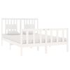 vidaXL Bed Frame without Mattress White 135x190 cm Double Solid Wood