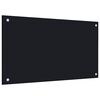 vidaXL Kitchen Backsplash Black 70 x 40 cm Tempered Glass