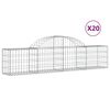 vidaXL Arched Gabion Baskets 20 pcs 200x30x40/60 cm Galvanised Iron