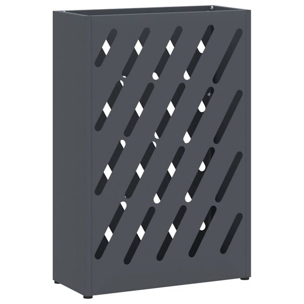 vidaXL Umbrella Stand with Storage Anthracite 28 x 12 x 41 cm Steel