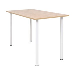 vidaXL Dining Table | Oak and White | Engineered wood, Steel | Medium | Durable