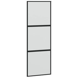 vidaXL Sliding Door Black 76x205 cm Tempered Glass and Aluminium