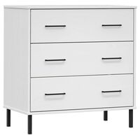vidaXL Sideboard with 3 Drawers White 77x40x79.5 cm Solid Wood OSLO