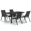 vidaXL 5 Piece Garden Dining Set Black