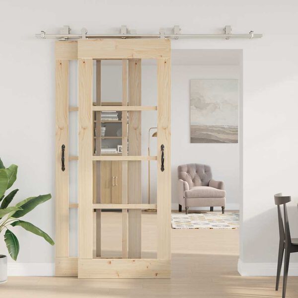 vidaXL Sliding Door Hardware Kit 200 cm Stainless Steel Silver