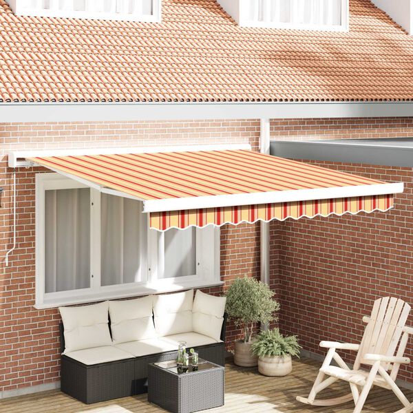 vidaXL Retractable Awning Yellow and Orange 350 x 250 cm