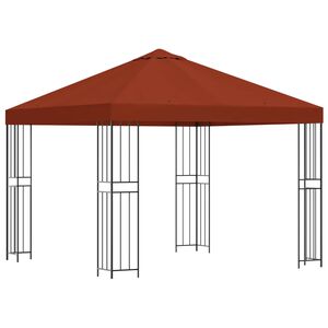 vidaXL Gazebo 3 x 3 m Terracotta Polyester and Steel 190 gsm