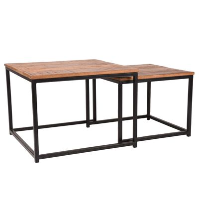 LABEL51 2 Piece Coffee Table Set Couple Wood/Black