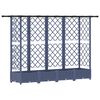 vidaXL Raised Bed with Trellis and Roof Grey 202.5 x 40 x 123 cm PP
