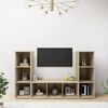 vidaXL TV Cabinets 3 pcs Sonoma Oak 107x35x37 cm Engineered Wood