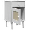 vidaXL Bedside Cabinet SENJA Rattan Look White 40x35x65 cm Solid Wood Pine